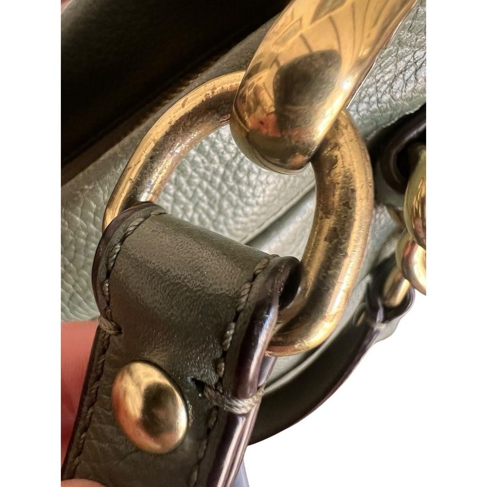 Coach Soft Pebbled Leather Green Shoulder Bag Brooke H1194-F17165 Gold Accents - Picture 4 of 16